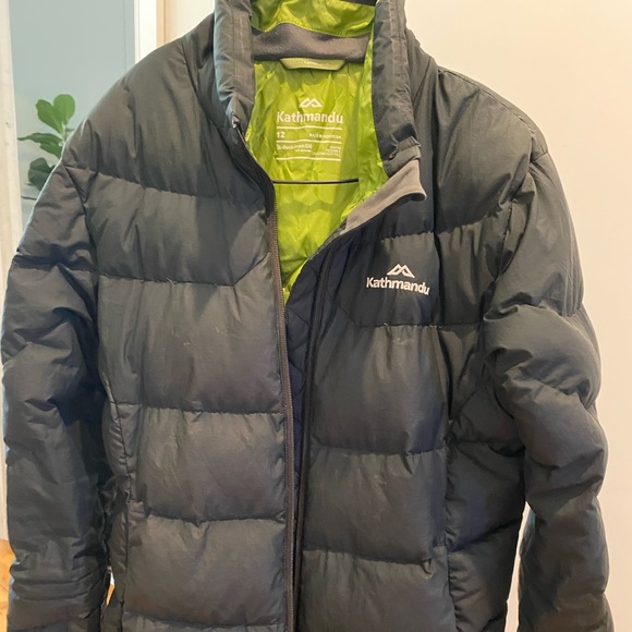 kathmandu black and green puffer jacket